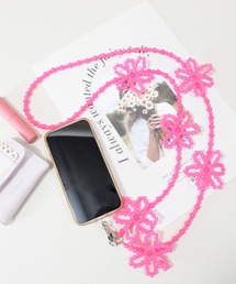 styiro（スタイロ）の「お花ビーズスマホショルダーストラップ(120cm)（スマホグッズ）」