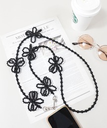 styiro（スタイロ）の「お花ビーズスマホショルダーストラップ(120cm)（スマホグッズ）」