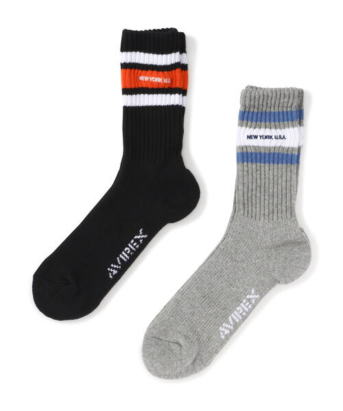 AVIREX（アヴィレックス）の「《直営店限定》LINE NEYYORK SOCKS / ライン ニューヨーク ソックス / AVIREX / アヴィレックス（ソックス/靴下・メンズ・ブラック/ホワイト/グレー/ホワイト系2・FREE/F）」の20枚目の写真