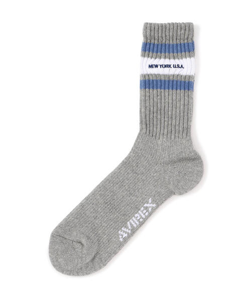 AVIREX（アヴィレックス）の「《直営店限定》LINE NEYYORK SOCKS / ライン ニューヨーク ソックス / AVIREX / アヴィレックス（ソックス/靴下・メンズ・ブラック/ホワイト/グレー/ホワイト系2・FREE/F）」の5枚目の写真