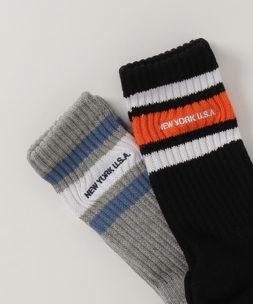 AVIREX（アヴィレックス）の「《直営店限定》LINE NEYYORK SOCKS / ライン ニューヨーク ソックス / AVIREX / アヴィレックス（ソックス/靴下・メンズ・ブラック/ホワイト/グレー/ホワイト系2・FREE/F）」の9枚目の写真