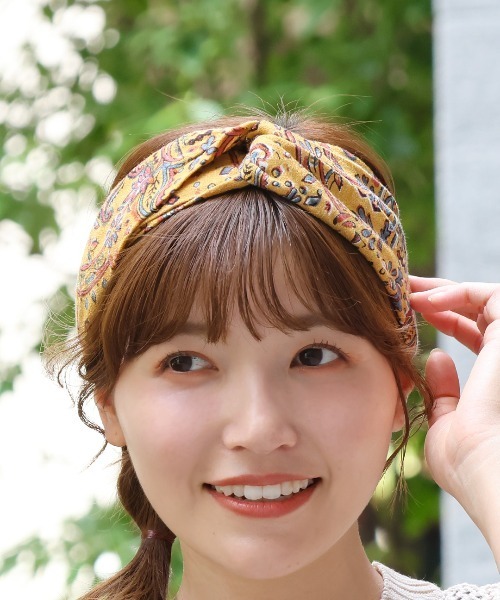 チチカカ(チチカカ)の「エコフレンドリーダイブロックプリントヘアバンド(ヘアバンド・レディース・ブラウン/ブルー/カーキ・FREE)」の10枚目の写真