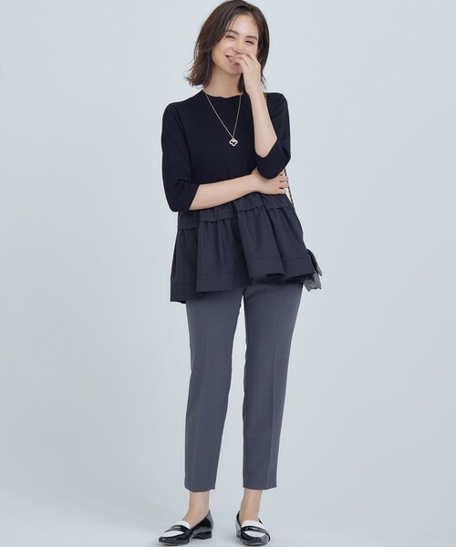 【セール】ブラウスコンビ ティアードニット（ニット/セーター）｜組曲（クミキョク）