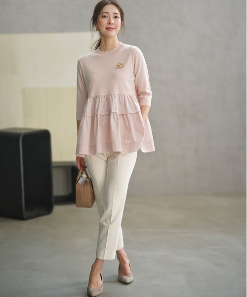 【セール】ブラウスコンビ ティアードニット（ニット/セーター）｜組曲（クミキョク）