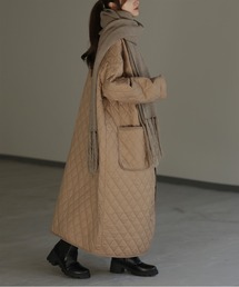 キルティングロングコート