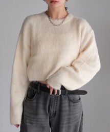 モヘアタッチニット クロップドプルオーバー