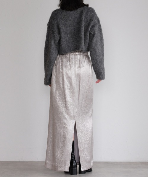 r.（アールドット）の「モヘアタッチニット　クロップドプルオーバー（ニット/セーター・レディース・チャコールグレー/アイボリー/グリーン/レッド/モカ/イエロー・FREE）」の13枚目の写真