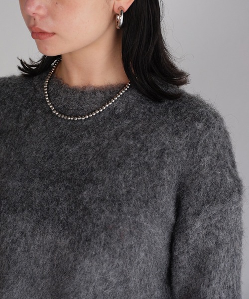 r.（アールドット）の「モヘアタッチニット　クロップドプルオーバー（ニット/セーター・レディース・チャコールグレー/アイボリー/グリーン/レッド/モカ/イエロー・FREE）」の14枚目の写真