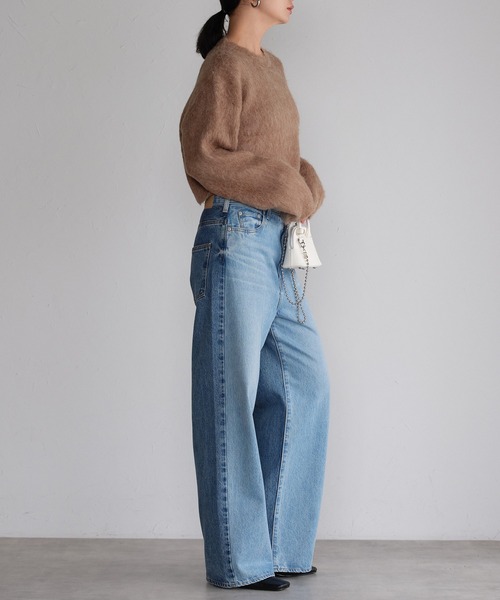 r.（アールドット）の「モヘアタッチニット　クロップドプルオーバー（ニット/セーター・レディース・チャコールグレー/アイボリー/グリーン/レッド/モカ/イエロー・FREE）」の21枚目の写真