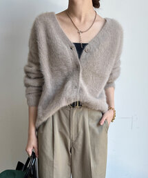 DouDou | ファーカシミヤVネックカーディガン(カーディガン/ボレロ)