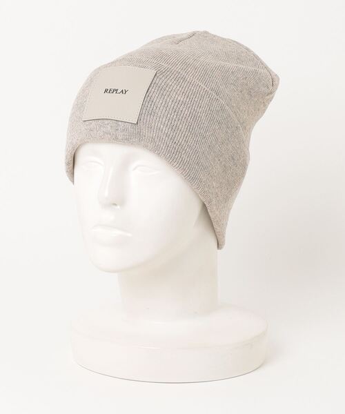 REPLAY（リプレイ）の「REPLAYビーニー（ニットキャップ/ビーニー・メンズ・ダークグレー/ベージュ/ダークグリーン/ベビーピンク/ブラック・FREE）」の4枚目の写真