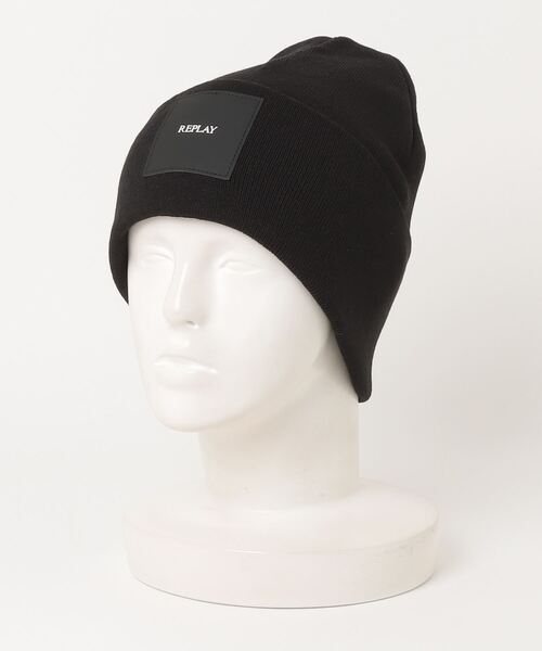REPLAY（リプレイ）の「REPLAYビーニー（ニットキャップ/ビーニー・メンズ・ダークグレー/ベージュ/ダークグリーン/ベビーピンク/ブラック・FREE）」の2枚目の写真