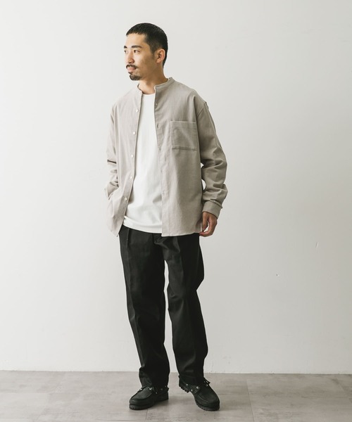 URBAN RESEARCH DOORS（アーバンリサーチドアーズ）の「『UR TECH』コーデュロイバンドカラーシャツ（シャツ/ブラウス・メンズ・オフホワイト/ブルー系その他/グリーン系その他/ブラック・SMALL/LARGE/MEDIUM/X-LARGE）」の11枚目の写真