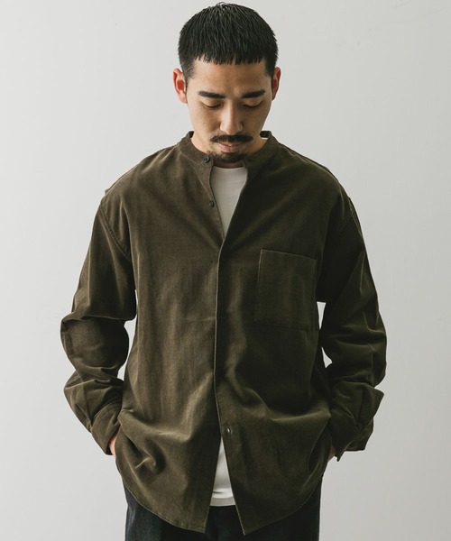 セール】『UR TECH』コーデュロイバンドカラーシャツ（シャツ