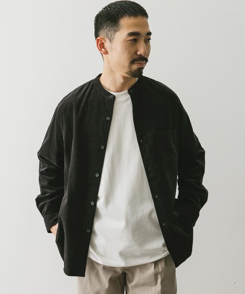 URBAN RESEARCH DOORS（アーバンリサーチドアーズ）の「『UR TECH』コーデュロイバンドカラーシャツ（シャツ/ブラウス・メンズ・オフホワイト/ブルー系その他/グリーン系その他/ブラック・SMALL/LARGE/MEDIUM/X-LARGE）」の21枚目の写真