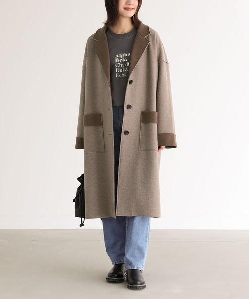 n'OrLABEL（ノアールレーベル）の「『ダブルフェイスコーディガン』（カーディガン/ボレロ・レディース・チャコール/モカ・FREE）」の15枚目の写真