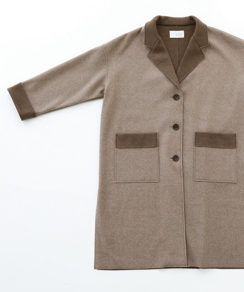 n'OrLABEL（ノアールレーベル）の「『ダブルフェイスコーディガン』（カーディガン/ボレロ・レディース・チャコール/モカ・FREE）」の8枚目の写真