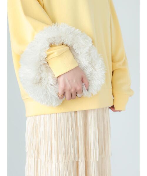 Lugnoncure（ルノンキュール）の「チェーン付フェイクファーバッグ（ハンドバッグ・レディース・ブラウン/オフホワイト/グリーン・F）」の7枚目の写真