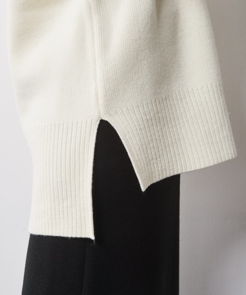 CHIC STYLE（シックスタイル）の「袖ラインVネックニットプルオーバー ＜大きいサイズ有＞シックスタイル（ニット/セーター・レディース・ブラック/アイボリー・5L/4L/3L/LL/L/M）」の7枚目の写真