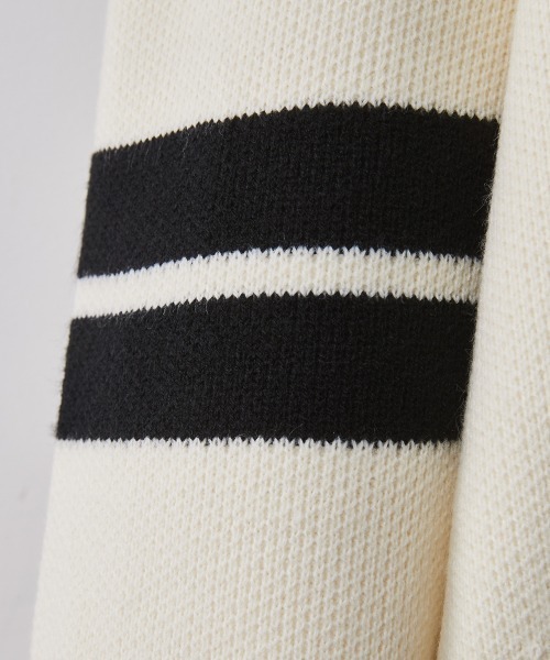 CHIC STYLE（シックスタイル）の「袖ラインVネックニットプルオーバー ＜大きいサイズ有＞シックスタイル（ニット/セーター・レディース・ブラック/アイボリー・5L/4L/3L/LL/L/M）」の8枚目の写真