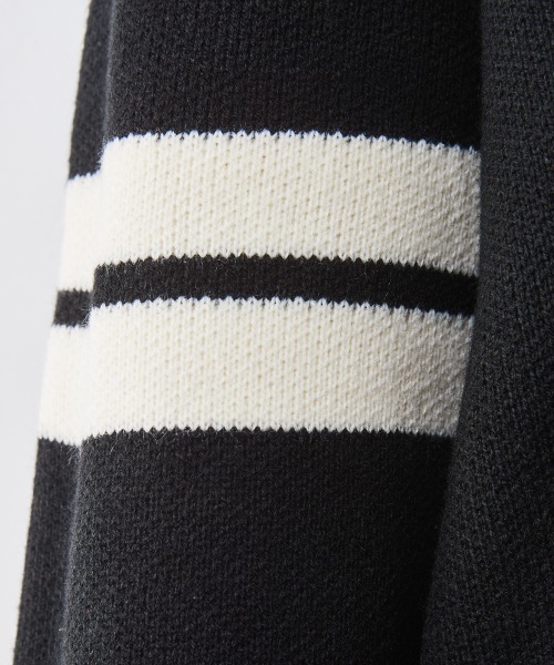 CHIC STYLE（シックスタイル）の「袖ラインVネックニットプルオーバー ＜大きいサイズ有＞シックスタイル（ニット/セーター・レディース・ブラック/アイボリー・5L/4L/3L/LL/L/M）」の9枚目の写真