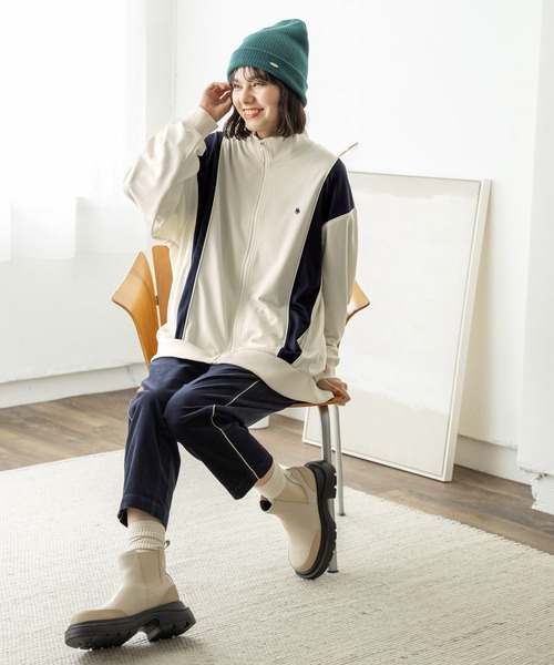 POLO BCS（ポロ ビーシーエス）の「【POLO BCS(ポロ・ビーシーエス)】トラックジャケット（ジャージ・レディース・アイボリー/ネイビー/ボルドー・SHORT/LONG）」の7枚目の写真