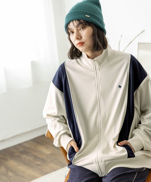 POLO BCS（ポロ ビーシーエス）の「【POLO BCS(ポロ・ビーシーエス)】トラックジャケット（ジャージ・レディース・アイボリー/ネイビー/ボルドー・SHORT/LONG）」の9枚目の写真