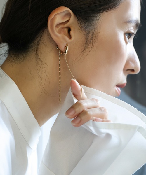 select MOCA（セレクトモカ）の「ダブルラインチェーンロングイヤリング（イヤリング・レディース・シルバー/ゴールド・FREE）」の14枚目の写真
