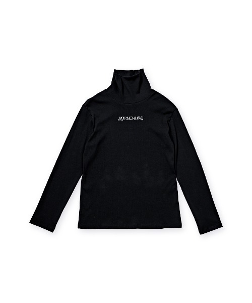 AVENCHUMU(アバンチュウム)の「Studs logo high neck tops(Tシャツ/カットソー・レディース・ブラック/ピンク/ベビーピンク・FREE)」の2枚目の写真
