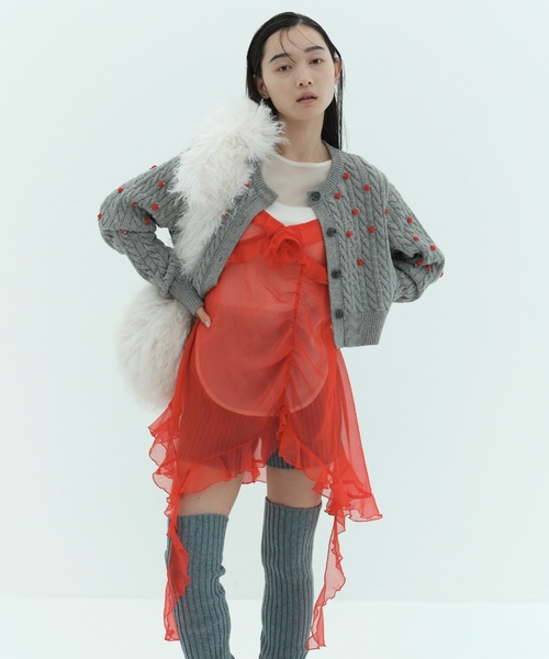 FURFUR（ファーファー）の「フラワーシフォンキャミソール（キャミソール・レディース・ホワイト/ブラック/レッド・FREE）」の3枚目の写真