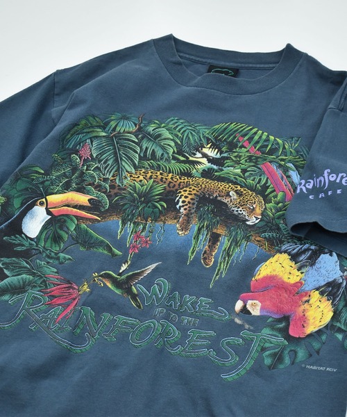 【ヴィンテージ古着】90’s RAINFOREST CAFE アニマルプリントTシャツ USA製(Tシャツ/カットソー)|VINTAGE(ヴィンテージ)
