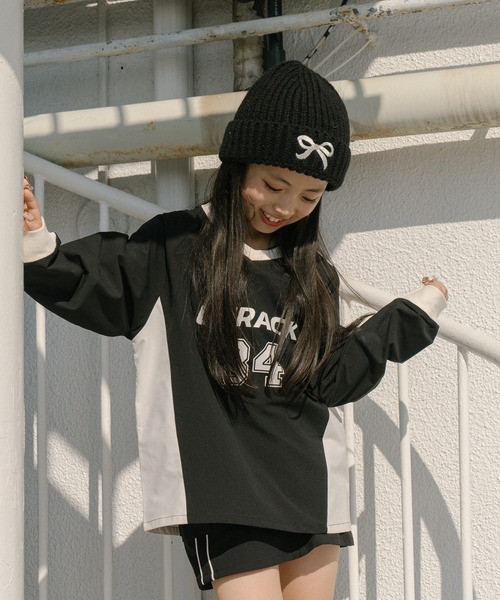 URBAN CHERRY（アーバンチェリー）の「【U.TRACK】ナンバリングレーシング切り替えプルオーバー（その他トップス・キッズ・ピンク/ブルー/ブラック・110cm/140cm/130cm/120cm/150cm）」の6枚目の写真