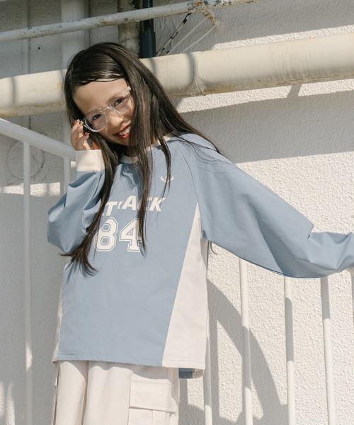 URBAN CHERRY（アーバンチェリー）の「【U.TRACK】ナンバリングレーシング切り替えプルオーバー（その他トップス・キッズ・ピンク/ブルー/ブラック・110cm/140cm/130cm/120cm/150cm）」の10枚目の写真