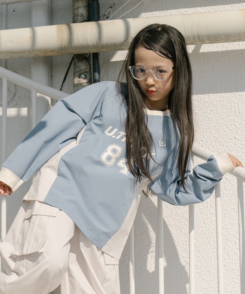 URBAN CHERRY（アーバンチェリー）の「【U.TRACK】ナンバリングレーシング切り替えプルオーバー（その他トップス・キッズ・ピンク/ブルー/ブラック・110cm/140cm/130cm/120cm/150cm）」の16枚目の写真