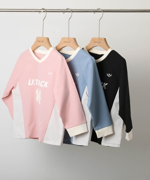 URBAN CHERRY（アーバンチェリー）の「【U.TRACK】ナンバリングレーシング切り替えプルオーバー（その他トップス・キッズ・ピンク/ブルー/ブラック・110cm/140cm/130cm/120cm/150cm）」の5枚目の写真