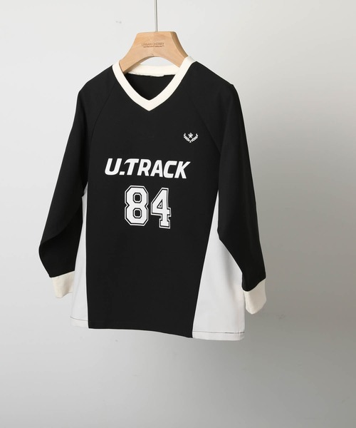 URBAN CHERRY（アーバンチェリー）の「【U.TRACK】ナンバリングレーシング切り替えプルオーバー（その他トップス・キッズ・ピンク/ブルー/ブラック・110cm/140cm/130cm/120cm/150cm）」の7枚目の写真