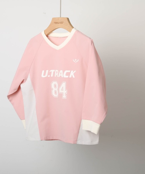 URBAN CHERRY（アーバンチェリー）の「【U.TRACK】ナンバリングレーシング切り替えプルオーバー（その他トップス・キッズ・ピンク/ブルー/ブラック・110cm/140cm/130cm/120cm/150cm）」の9枚目の写真