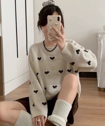ROOPTOKYO | ハート柄 クロップド丈 ニットプルオーバー(ニット/セーター)