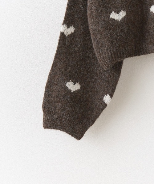 ROOPTOKYO(ループトウキョウ)の「ハート柄 クロップド丈 ニットプルオーバー(ニット/セーター・レディース・ホワイト/ブラウン/ピンク/グレー・FREE)」の15枚目の写真