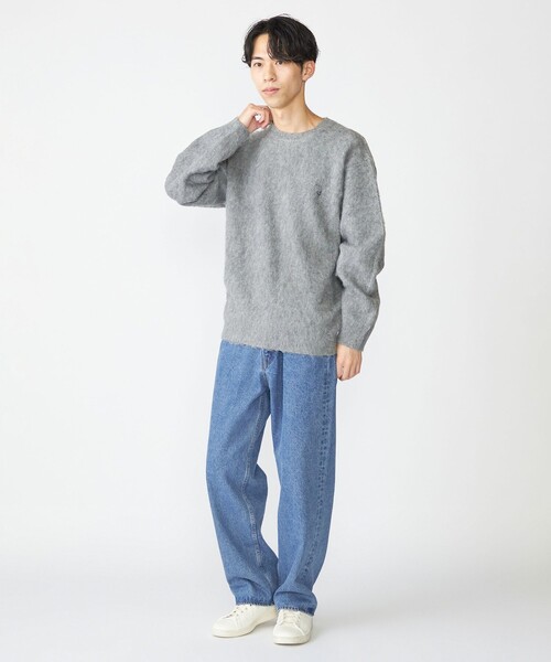 SHIPS(シップス)の「【WEB限定】SHIPS: ワンポイント ロゴ フラッフィ シャギー クルーネック ニット(ニット/セーター・メンズ・ブラック/グレー/ベージュ/ライトブルー・SMALL/MEDIUM/LARGE/X-LARGE)」の6枚目の写真