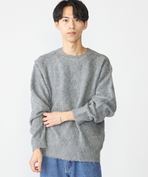 SHIPS(シップス)の「【WEB限定】SHIPS: ワンポイント ロゴ フラッフィ シャギー クルーネック ニット(ニット/セーター・メンズ・ブラック/グレー/ベージュ/ライトブルー・SMALL/MEDIUM/LARGE/X-LARGE)」の22枚目の写真