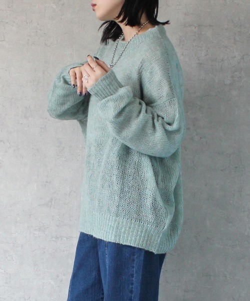 SELECT LEVERY(セレクトリベリー)の「グラデーションメッシュニット(ニット/セーター・レディース・グリーン/グレー/ブルー/ラベンダー・MEDIUM)」の6枚目の写真