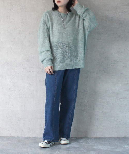 SELECT LEVERY(セレクトリベリー)の「グラデーションメッシュニット(ニット/セーター・レディース・グリーン/グレー/ブルー/ラベンダー・MEDIUM)」の9枚目の写真