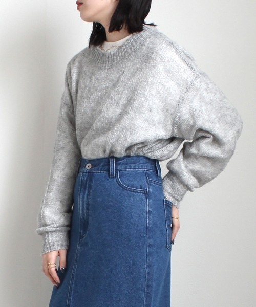 SELECT LEVERY(セレクトリベリー)の「グラデーションメッシュニット(ニット/セーター・レディース・グリーン/グレー/ブルー/ラベンダー・MEDIUM)」の10枚目の写真
