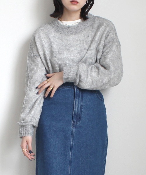 SELECT LEVERY(セレクトリベリー)の「グラデーションメッシュニット(ニット/セーター・レディース・グリーン/グレー/ブルー/ラベンダー・MEDIUM)」の11枚目の写真