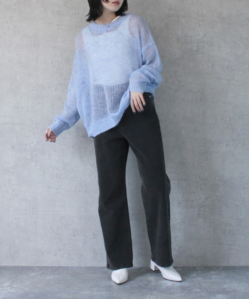 SELECT LEVERY(セレクトリベリー)の「グラデーションメッシュニット(ニット/セーター・レディース・グリーン/グレー/ブルー/ラベンダー・MEDIUM)」の14枚目の写真