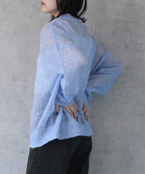 SELECT LEVERY(セレクトリベリー)の「グラデーションメッシュニット(ニット/セーター・レディース・グリーン/グレー/ブルー/ラベンダー・MEDIUM)」の16枚目の写真