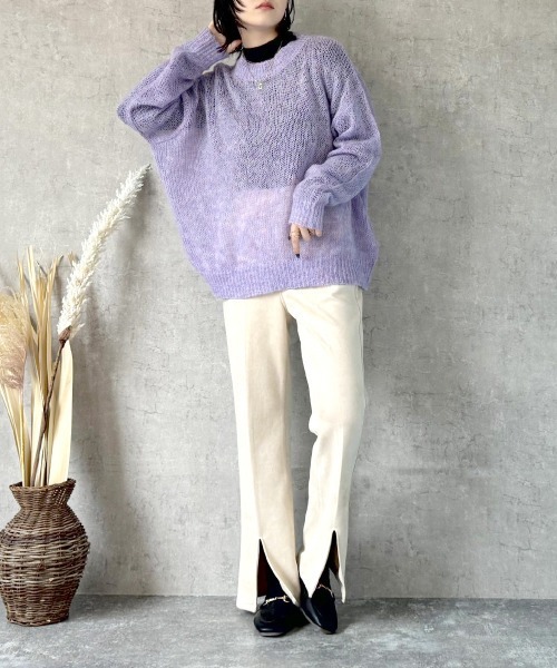 SELECT LEVERY(セレクトリベリー)の「グラデーションメッシュニット(ニット/セーター・レディース・グリーン/グレー/ブルー/ラベンダー・MEDIUM)」の17枚目の写真