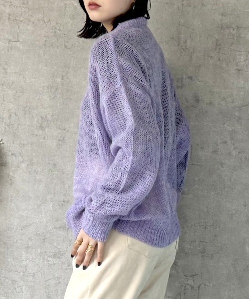 SELECT LEVERY(セレクトリベリー)の「グラデーションメッシュニット(ニット/セーター・レディース・グリーン/グレー/ブルー/ラベンダー・MEDIUM)」の18枚目の写真