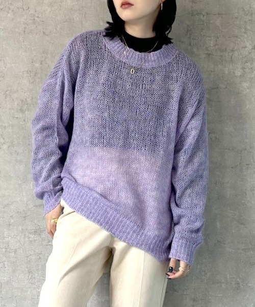 SELECT LEVERY(セレクトリベリー)の「グラデーションメッシュニット(ニット/セーター・レディース・グリーン/グレー/ブルー/ラベンダー・MEDIUM)」の19枚目の写真